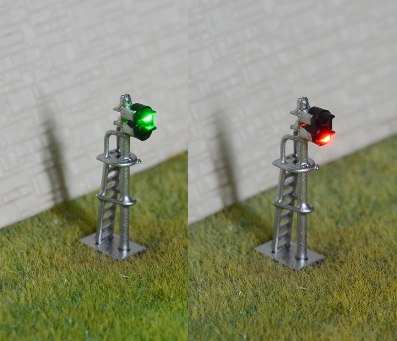 1 x N scale model train block signals railway LED light 2 aspect silver #160S2LS